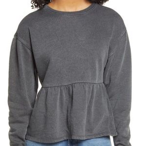 BP Ruffle Crop Babydoll Top color black wash size S & M